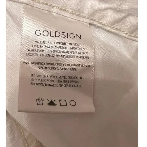 Goldsign Myra Straight Leg High Rise Jean Calla White Womens Size 27 - Picture 9 of 9